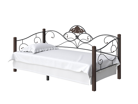 Детская кровать Garda 2R-Софа - Кровать-софа из массива березы с фигурной металлической решеткой. 