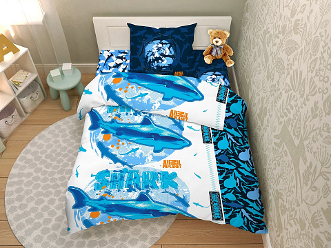 Комплект Animal Planet Тайны океана - Яркое постельное белье с с морским принтом.
