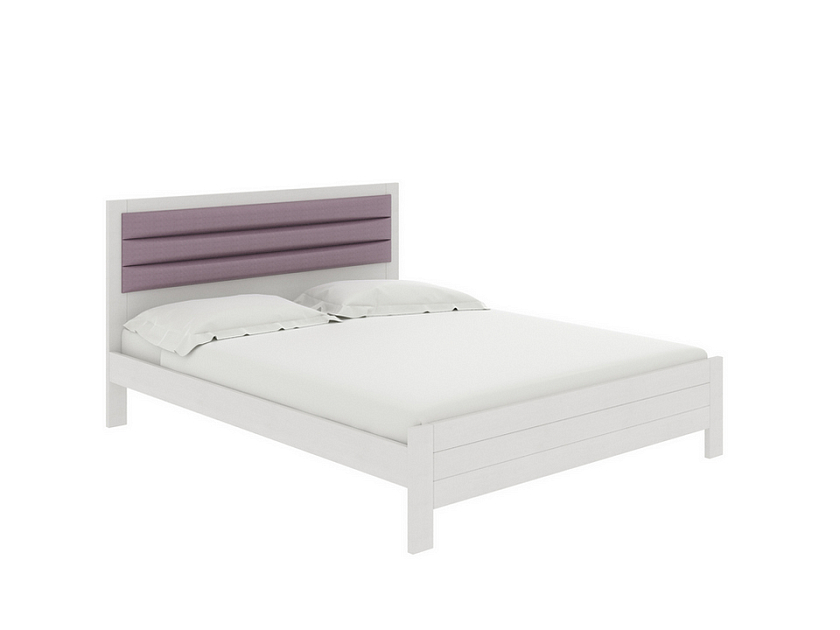 Кровать Prima 140x200 Ткань/Массив Тетра Яблоко/Белая эмаль (сосна) - Кровать в универсальном дизайне из массива сосны.