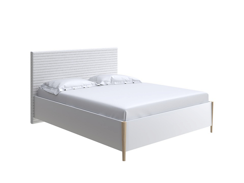 Кровать Rona 120x200 ЛДСП+ткань Бунратти/Тетра Имбирь - Классическая кровать с геометрической стежкой изголовья