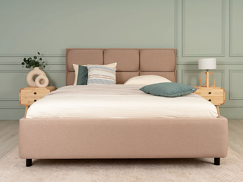 Кровать полуторная Malina - Изящная кровать без встроенного основания из массива сосны с мягкими элементами.
