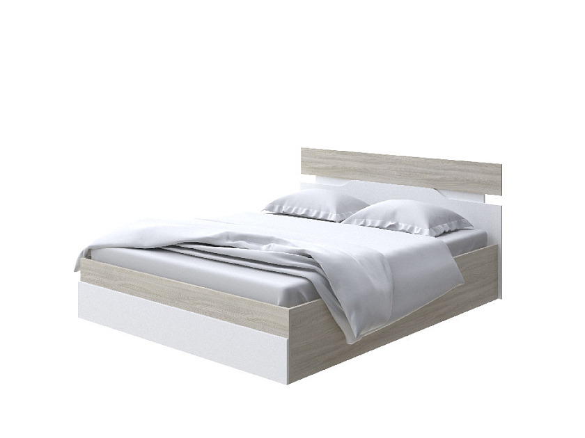 Кровать Milton с подъемным механизмом 160x200 ЛДСП Ясень Шимо Светлый/Белый - Современная кровать с подъемным механизмом.