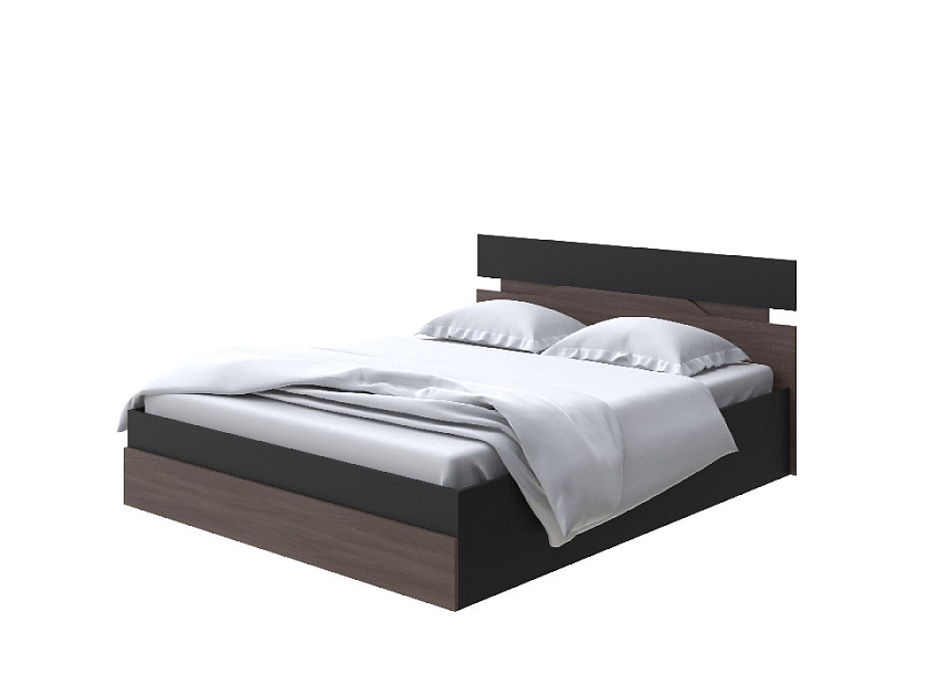 Кровать Milton с подъемным механизмом 80x200 ЛДСП Черный/Ясень Шимо Темный - Современная кровать с подъемным механизмом.