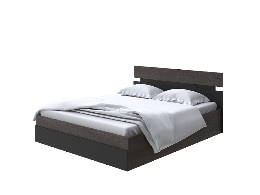 Кровать Milton с подъемным механизмом 80x190 ЛДСП Дуб Кантербери/Черный - Современная кровать с подъемным механизмом.