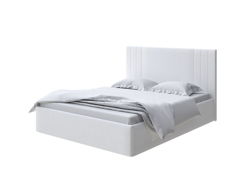 Кровать Liberty 80x200 Ткань: Велюр Teddy Снежный - Аккуратная мягкая кровать в обивке из мебельной ткани