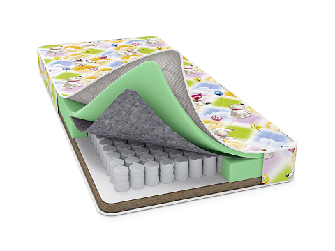 Жесткий матрас Baby Comfort 60x120  Print - Детский матрас на независимом пружинном блоке с разной жесткостью сторон.