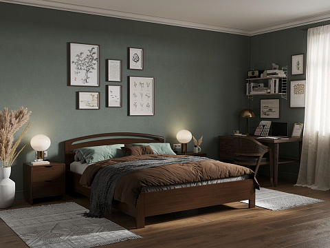 Кровать из дерева Веста 1-R с подъемным механизмом - Современная кровать с изголовьем, украшенным декоративной резкой