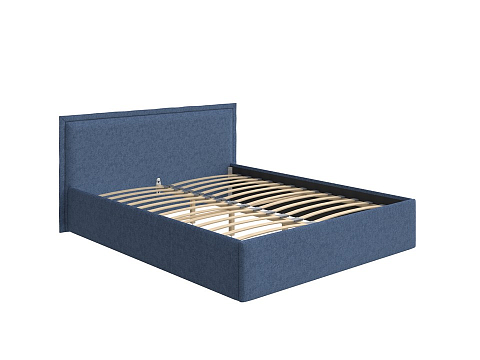 Синяя кровать Aura Next - Кровать в лаконичном дизайне в обивке из мебельной ткани