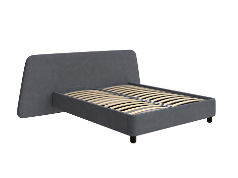 Серая кровать Sten Berg Left - Мягкая кровать с необычным дизайном изголовья на левую сторону