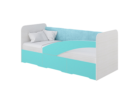 Белая кровать Child - Детская кровать из ЛДСП со встроенным основанием и 3 выкатными ящиками