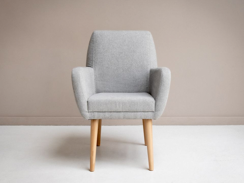 Кресло Lagom Plain 70x70 Ткань/Масло-воск (дуб) Лама Авокадо/Масло-воск Natura (Дуб) - Стильное кресло на высоких буковых ножках.