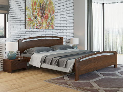 Кровать Веста 1-R - Стильная кровать из массива карельской сосны. 