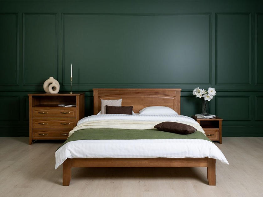 Кровать Marselle-тахта 160x190 Массив (сосна) Антик - Деревянная кровать со встроенным основанием