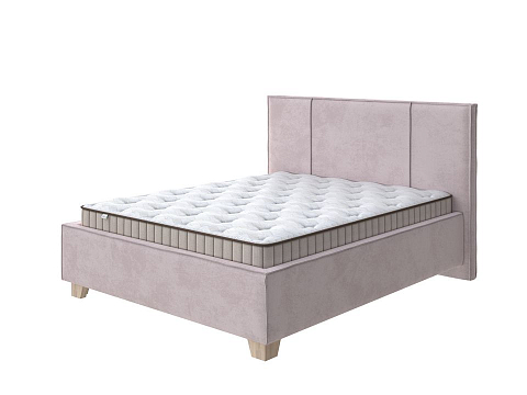 Кровать 120х200 Hygge Line - Мягкая кровать с ножками из массива березы и объемным изголовьем