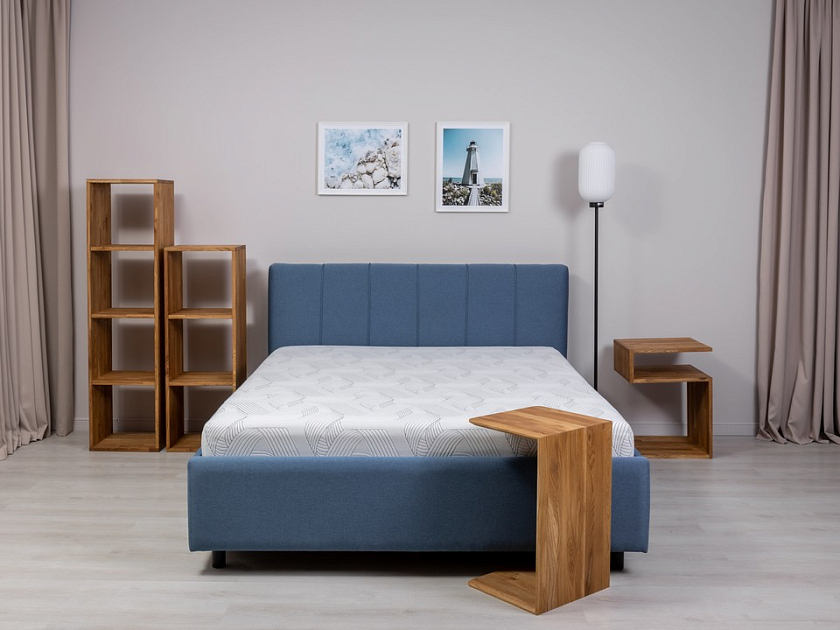 Кровать Nuvola-7 NEW 140x190 Ткань: Рогожка Тетра Мраморный - Современная кровать в стиле минимализм