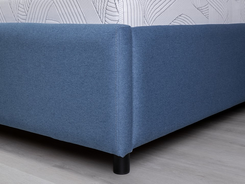 Кровать Nuvola-7 NEW 160x200 Ткань: Рогожка Тетра Голубой - Современная кровать в стиле минимализм